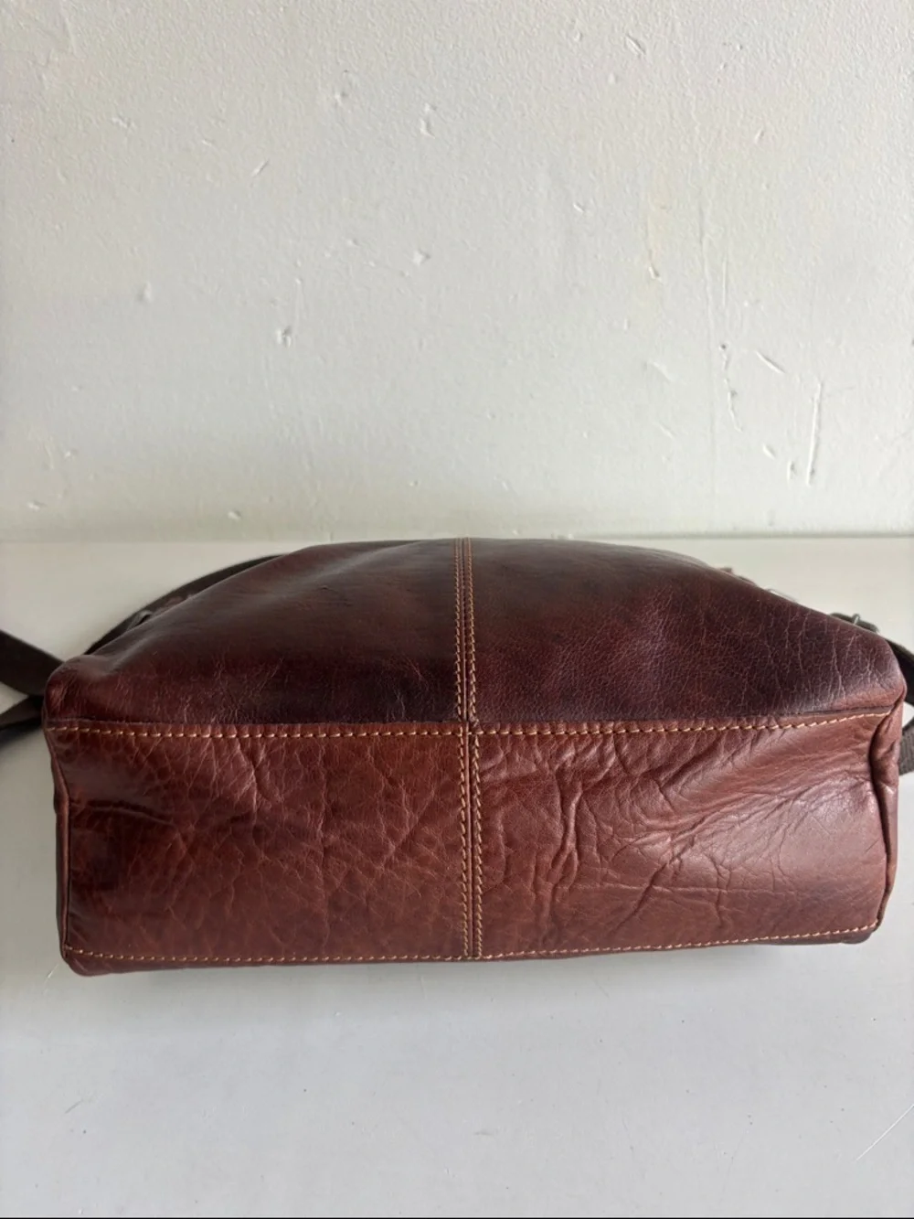 Jack Georges Classic Brown Leather Crossbody Messenger Bag